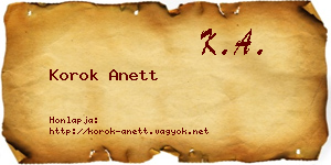 Korok Anett névjegykártya